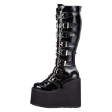 Patent 14 cm SWING-815 buckle boots - alternative boots platform black