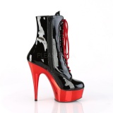 Patent 15,5 cm DELIGHT-1020 Red Chrome Platform Ankle Calf Boots