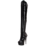 Patent 15,5 cm DELIGHT-3023 Platform Thigh High Boots