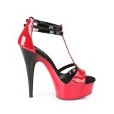 Patent 15 cm DELIGHT-663 T-Strap platform pleaser high heels shoes