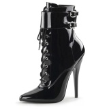 Patent 15 cm DOMINA-1023 ankle boots stiletto high heels