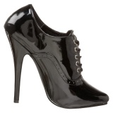 Patent 15 cm DOMINA-460 lace up oxford pumps black