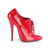 Patent 15 cm DOMINA-460 lace up oxford pumps red