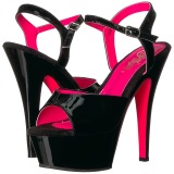 Patent 15 cm KISS-209TT High Heeled Sandal Neon Platform