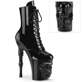 Patent 20 cm RAPTURE-1020 ankle boots womens with skull heels