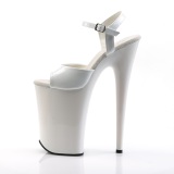 Patent 23 cm INFINITY-909 White extrem platform high heels shoes