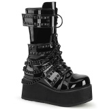 Patent 8,5 cm TRASHVILLE-138 demoniacult boots - unisex platform boots