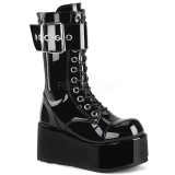 Patent 9,5 cm PETROL-150 demonia boots - unisex platform boots