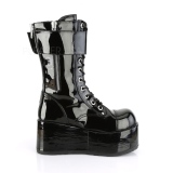 Patent 9,5 cm PETROL-150 demoniacult boots - unisex platform boots
