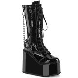 Patent black 14 cm SWING-150 cyberpunk platform boots