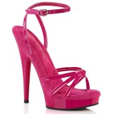 Patent pink sandals 15 cm SULTRY-638 fabulicious high heels sandals