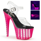 Pink 18 cm ADORE-708VLRS rhinestone platform high heels