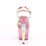 Pink 18 cm UNICORN-711T Acrylic platform high heels shoes