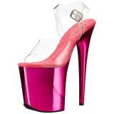 Pink 20 cm FLAMINGO-808 Chrome Platform High Heels