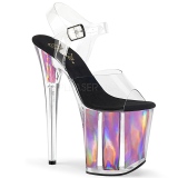 Pink 20 cm FLAMINGO-808HGI Hologram platform high heels shoes