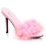 Pink Feathers 10 cm CLASSIQUE-01F High Women Mules Shoes for Men