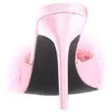 Pink Feathers 10 cm CLASSIQUE-01F High Women Mules Shoes for Men