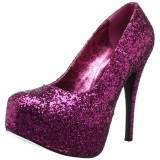 Pink Glitter 14,5 cm Burlesque TEEZE-06GW mens pumps for wide feets