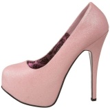 Pink Glitter 14,5 cm Burlesque TEEZE-31G Platform Pumps Shoes