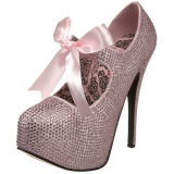 Pink Rhinestone 14,5 cm Burlesque TEEZE-04R Platform Pumps Women Shoes