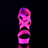 Pink neon 15 cm DELIGHT-669UV Pole dancing high heels shoes