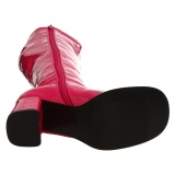 Pink patent boots 7,5 cm GOGO-300 High Heeled Womens Boots for Men