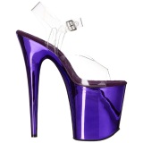 Purple 20 cm FLAMINGO-808 Chrome Platform High Heels