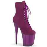 Purple Faux Suede 20 cm FLAMINGO-1020FST Exotic pole dance ankle boots