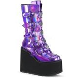 Purple Hologram 14 cm SWING-230 cyberpunk platform boots