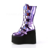 Purple Hologram 14 cm SWING-230 cyberpunk platform boots