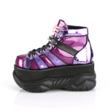 Purple Leatherette 7,5 cm NEPTUNE-100 Platform Mens Gothic Shoes