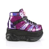 Purple Leatherette 7,5 cm NEPTUNE-100 Platform Mens Gothic Shoes