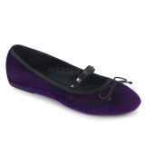 Purple Velvet DEMONIA DRAC-07 ballerinas flat womens shoes