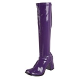 Purple patent boots 7,5 cm GOGO-300 High Heeled Womens Boots for Men