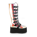 Rainbow 9 cm DAMNED-318 womens buckle boots with platform