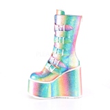 Rainbow Glitter 14 cm SWING-230 cyberpunk platform boots