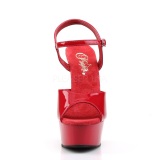 Red 15 cm DELIGHT-609 platform pleaser high heels shoes