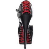 Red 15 cm DELIGHT-660FH Corset High Heel Shoes