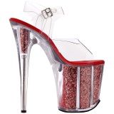 Red 20 cm FLAMINGO-808G High Heels Glitter Platform