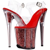 Red 20 cm FLAMINGO-808G High Heels Glitter Platform