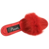 Red 8 cm AMOUR-03 Marabou Feathers Mules Shoes