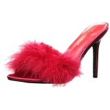 Red Feathers 10 cm CLASSIQUE-01F High Women Mules Shoes for Men