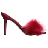 Red Feathers 10 cm CLASSIQUE-01F High Women Mules Shoes for Men