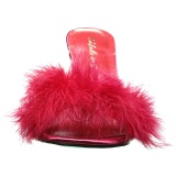 Red Feathers 10 cm CLASSIQUE-01F High Women Mules Shoes for Men