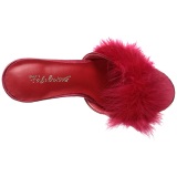 Red Feathers 10 cm CLASSIQUE-01F High Women Mules Shoes for Men