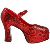 Red Glitter 11 cm MARYJANE-50G Platform Pumps Mary Jane