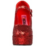 Red Glitter 11 cm MARYJANE-50G Platform Pumps Mary Jane