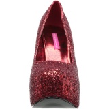 Red Glitter 14,5 cm Burlesque TEEZE-06GW mens pumps for wide feets