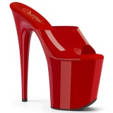 Red Jelly-Like 20 cm FLAMINGO-801N Exotic stripper high heel mules