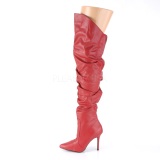 Red Leatherette 10 cm CLASSIQUE-3011 High Heeled Overknee Boots